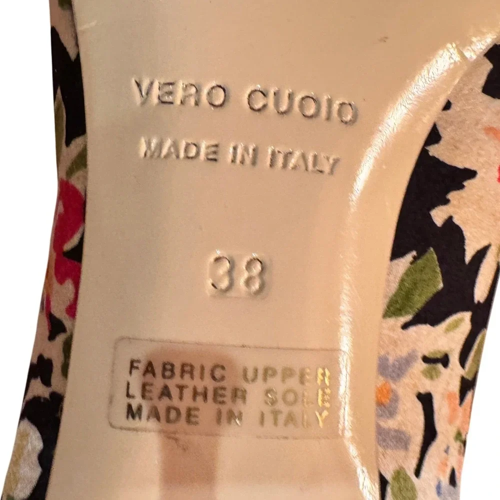 LAutre Chose Floral Kitten Heel Pointed Toe Pumps 38 vintage inspired silhouette - Picture 7 of 8